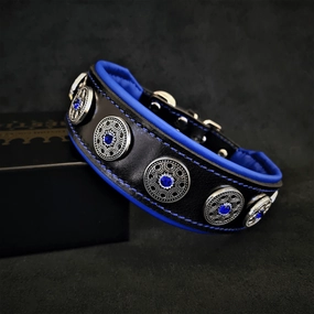 "Bijou" collar black & blue