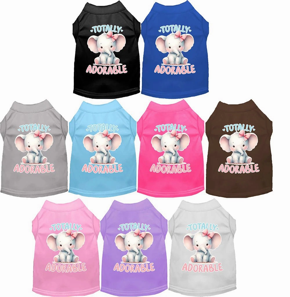 Adorable Elephant Screen Print Dog Shirt in Many Colors