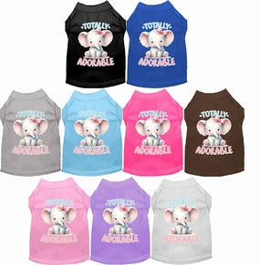 Adorable Elephant Screen Print Dog Shirt in Many Colors