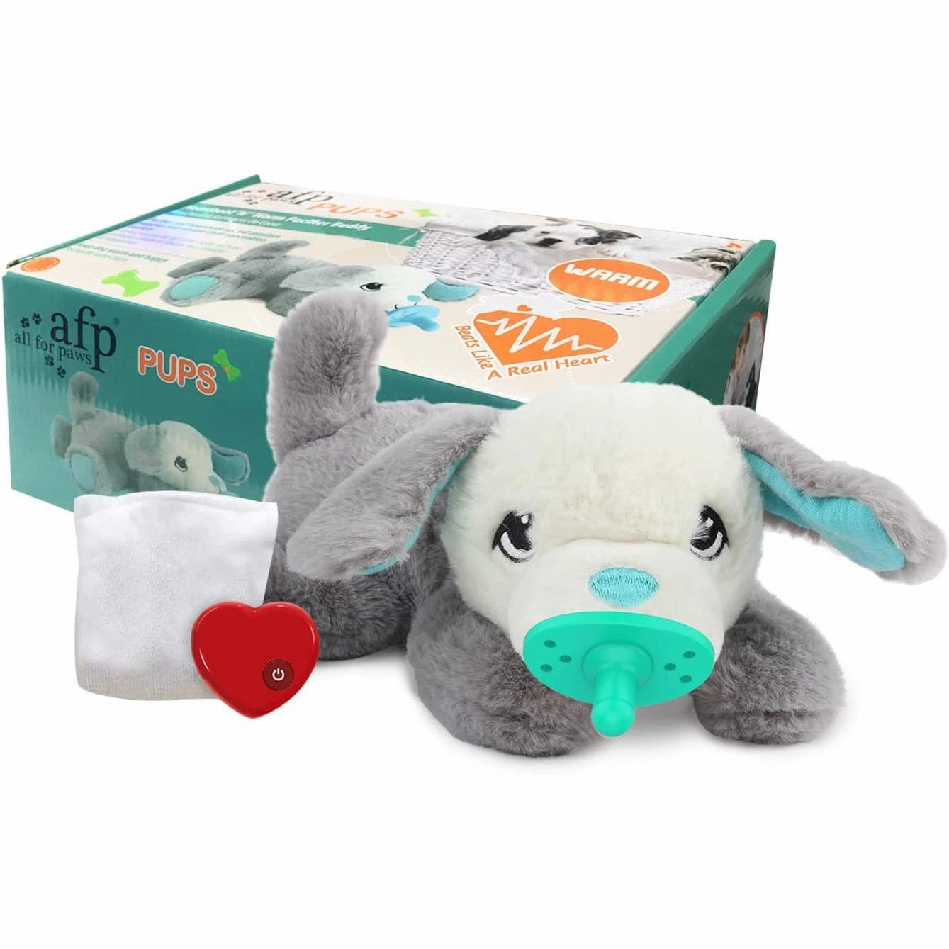 Afb Pups - Heartbeat"N" Warm Pacifier Buddy - Green