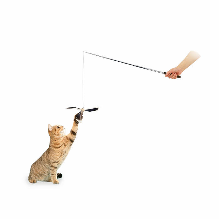 AFP Feather Copter Cat Wand - Brown