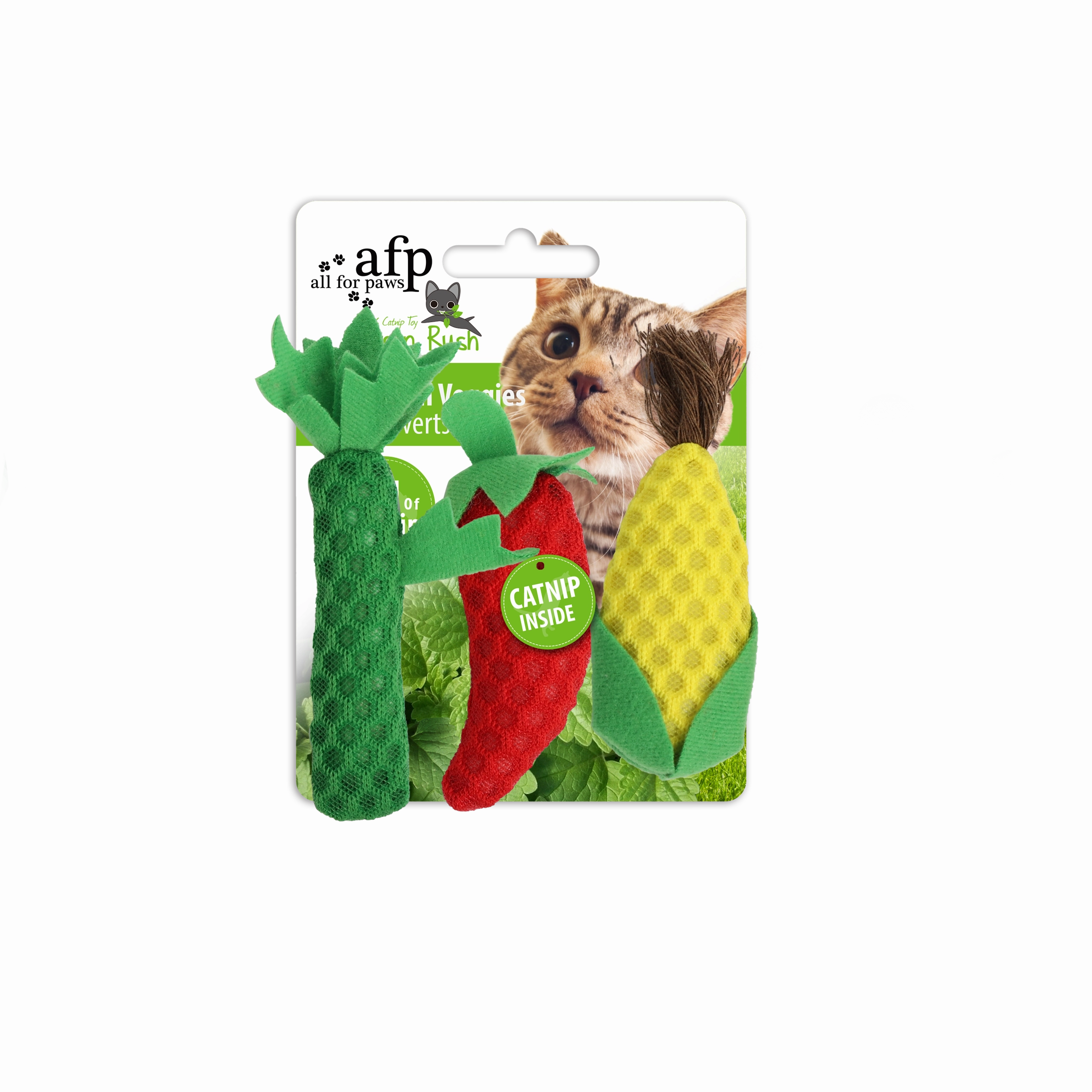 AFP Green Rush Veggies Cat toy - Pack of 4 toys