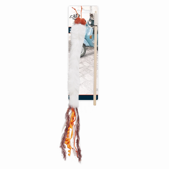 AFP Vintage - Real Rabbit Fur Tail - Interactive Cat Toy