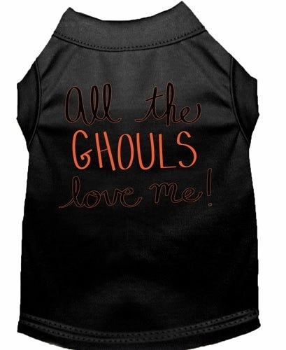 All the Ghouls Love Me Screen Print Dog Shirt in Many Colors
