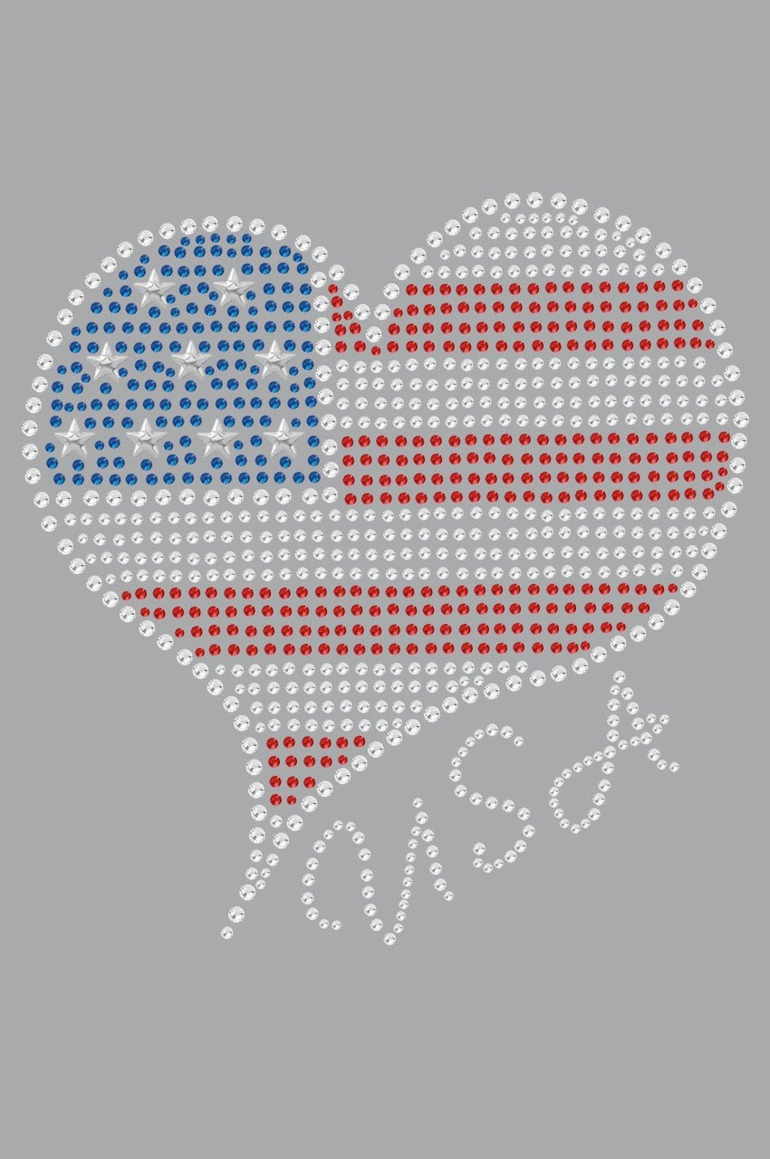 American Heart 3 Rhinestone Bandana- Many Colors