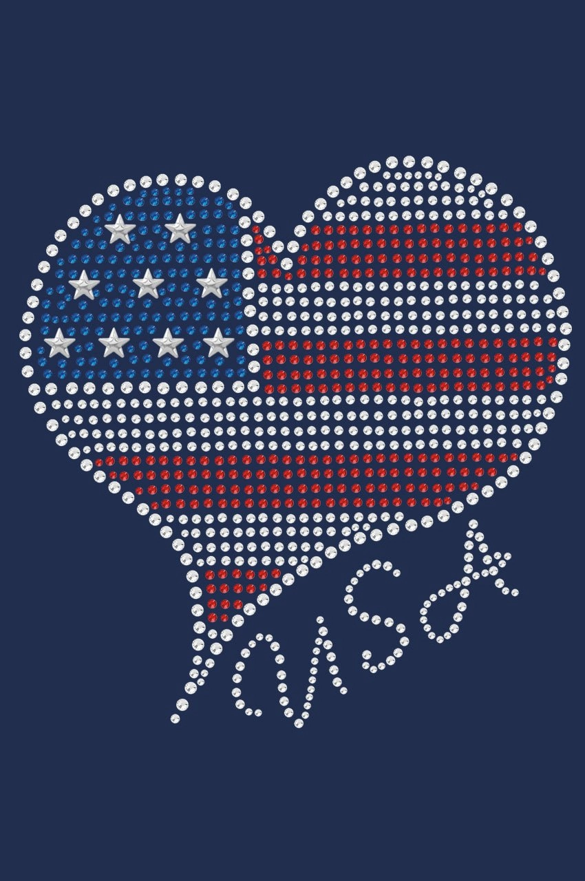 American Heart 3 Rhinestone Bandana- Many Colors