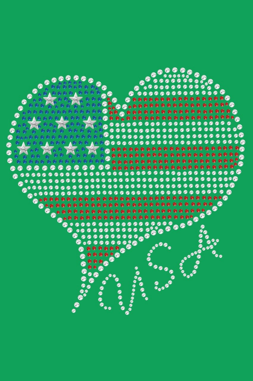 American Heart 3 Rhinestone Bandana- Many Colors