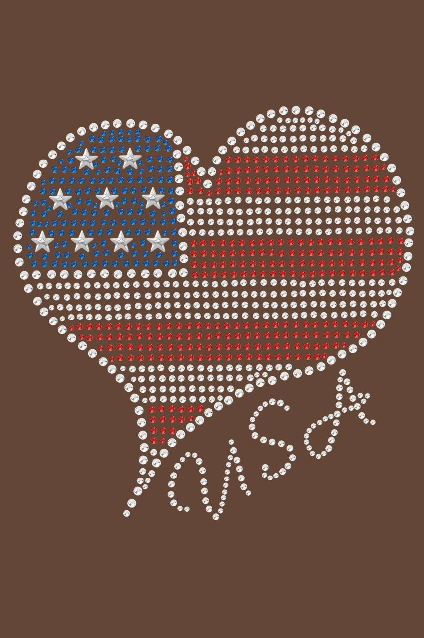 American Heart 3 Rhinestone Bandana- Many Colors