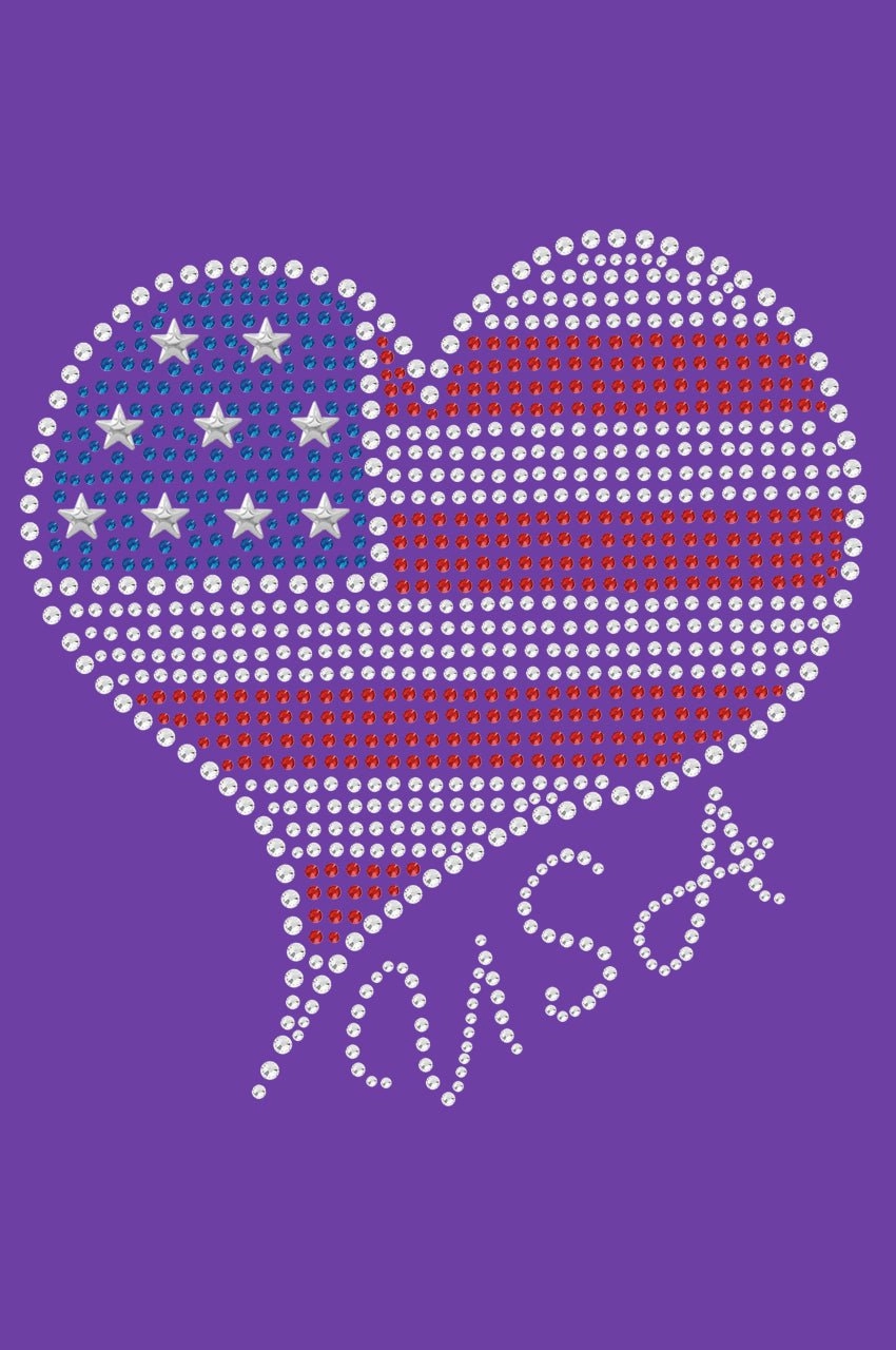 American Heart 3 Rhinestone Bandana- Many Colors