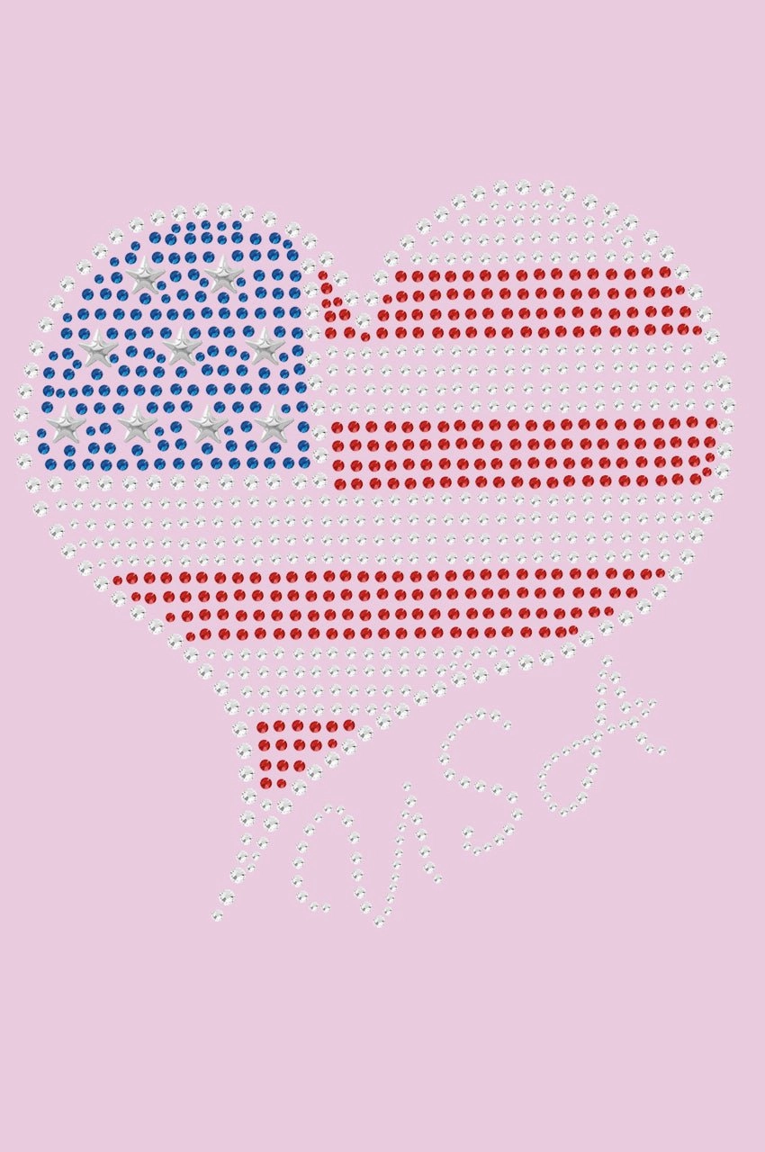 American Heart 3 Rhinestone Bandana- Many Colors
