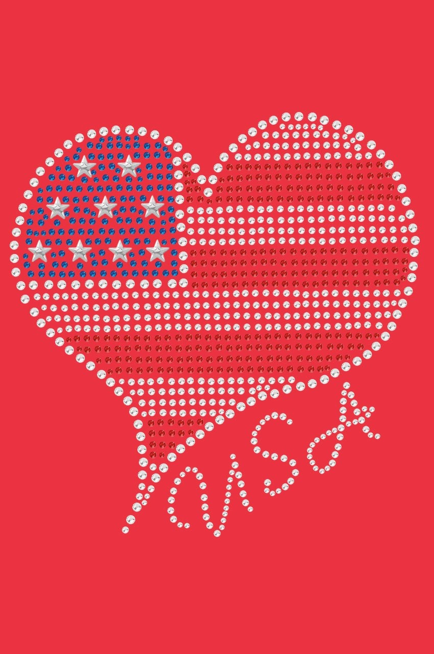 American Heart 3 Rhinestone Bandana- Many Colors