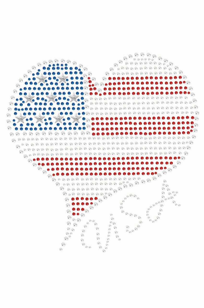 American Heart 3 Rhinestone Bandana- Many Colors