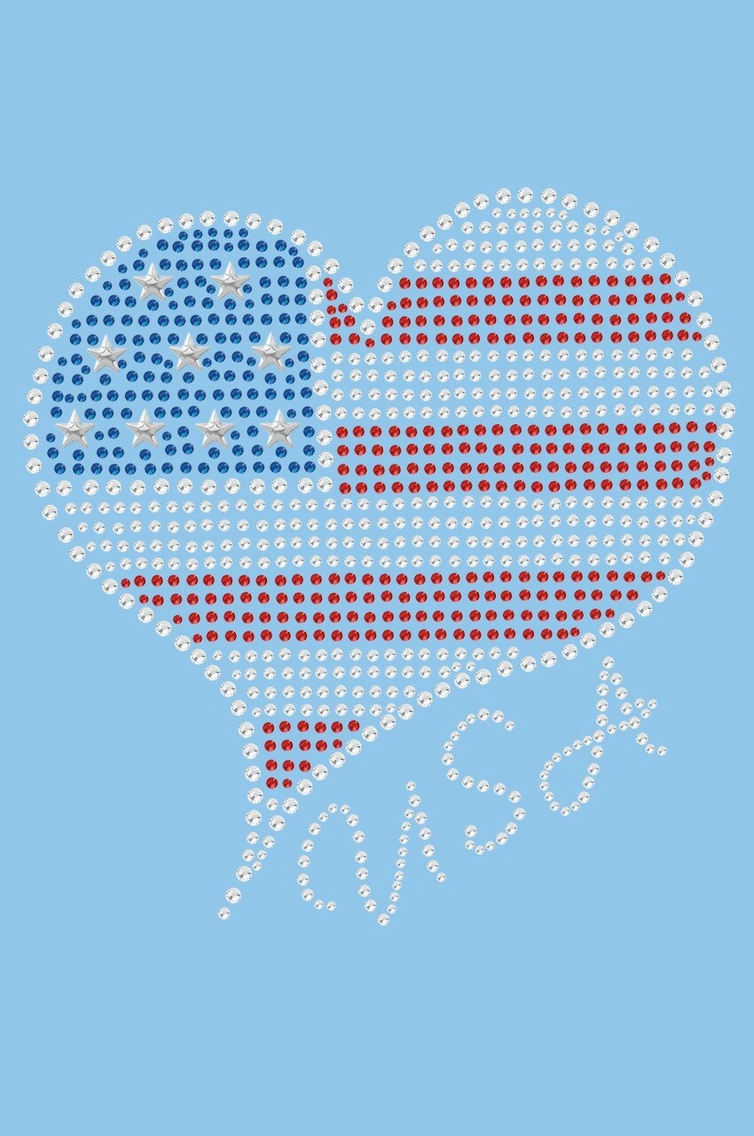 American Heart 3 Rhinestone Bandana- Many Colors