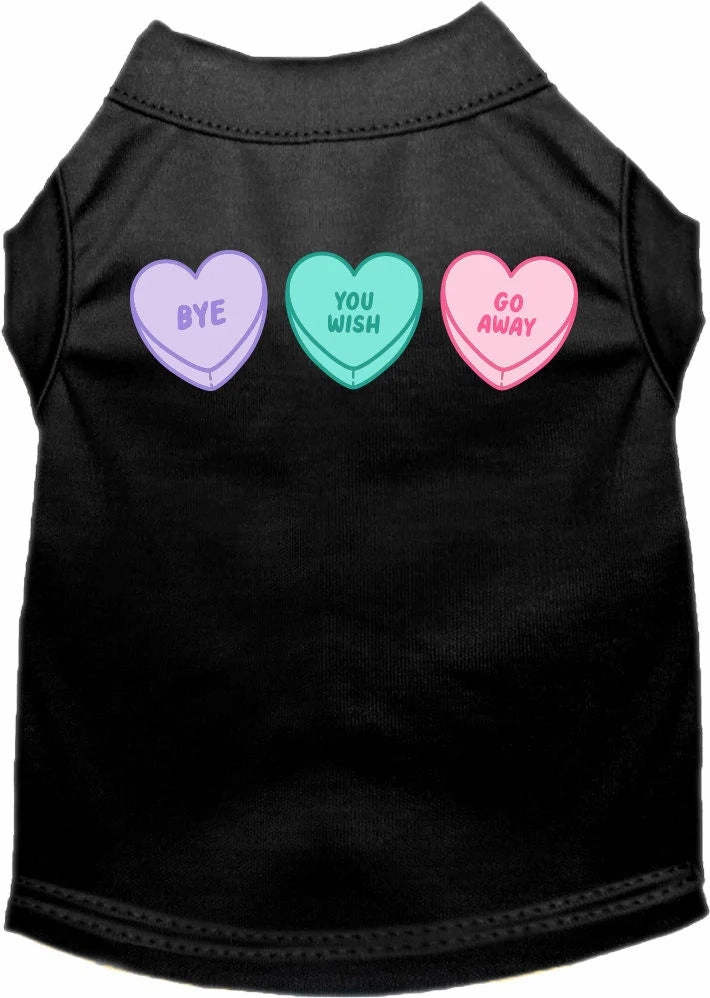 Anti Valentines Hearts Screen Print Dog Shirt in Many Colors
