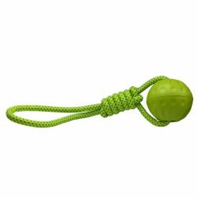 Aqua Dog Ball & Rope Toy Green