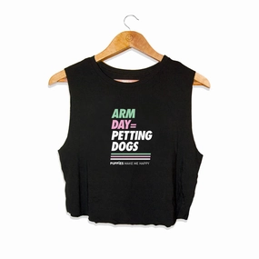 Arm Day Crop Top in Black | Gift for Dog Lovers & Dog Moms