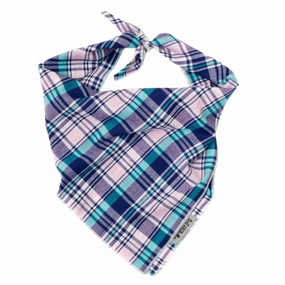 Bandana | Navy, Pink, & Turquoise Madras Plaid