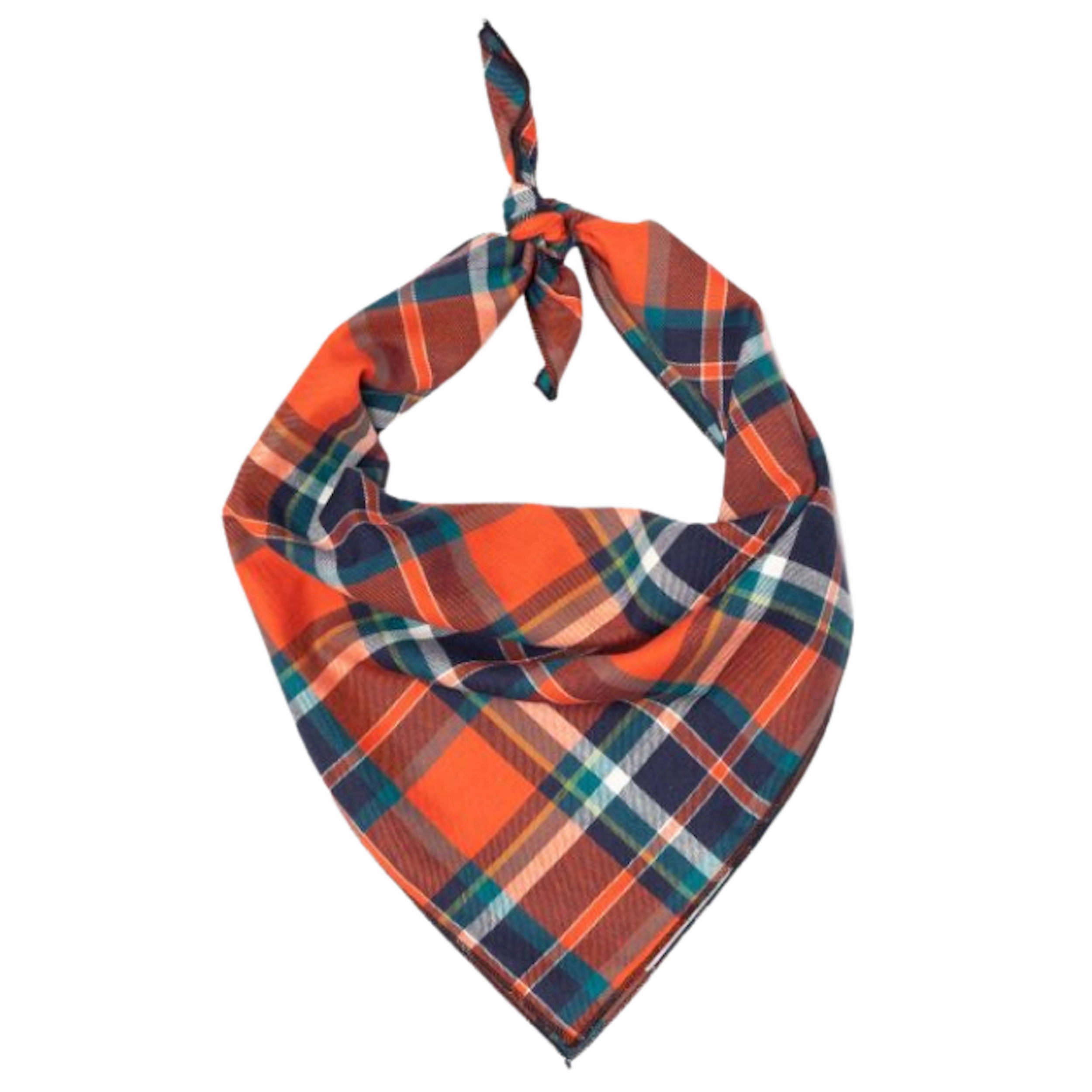 Bandana | Orange & Navy Plaid