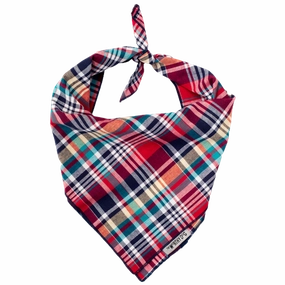 Bandana | Red & Navy Multi-Colored Madras Plaid