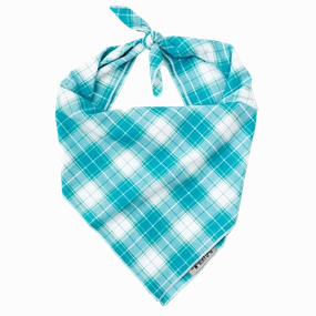Bandana | Turquoise & White Madras Plaid