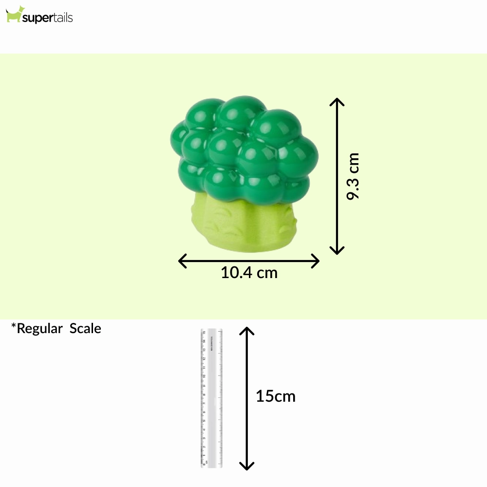 Barkbutler x Fofos Giggling Vegi Bites Broccoli Squeaky Chew Toy for Dogs