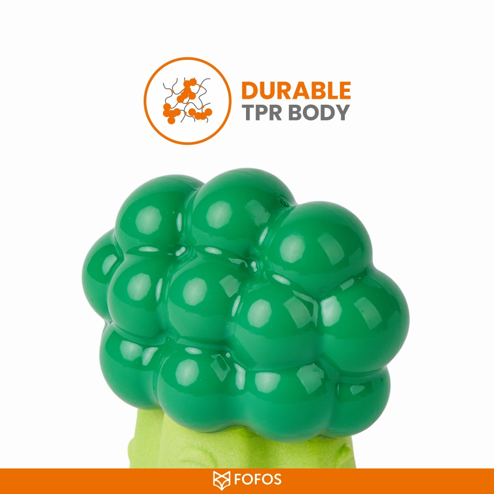 Barkbutler x Fofos Giggling Vegi Bites Broccoli Squeaky Chew Toy for Dogs