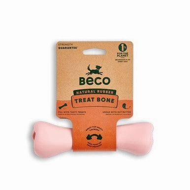 Beco Natural Rubber Chew Bone Pink