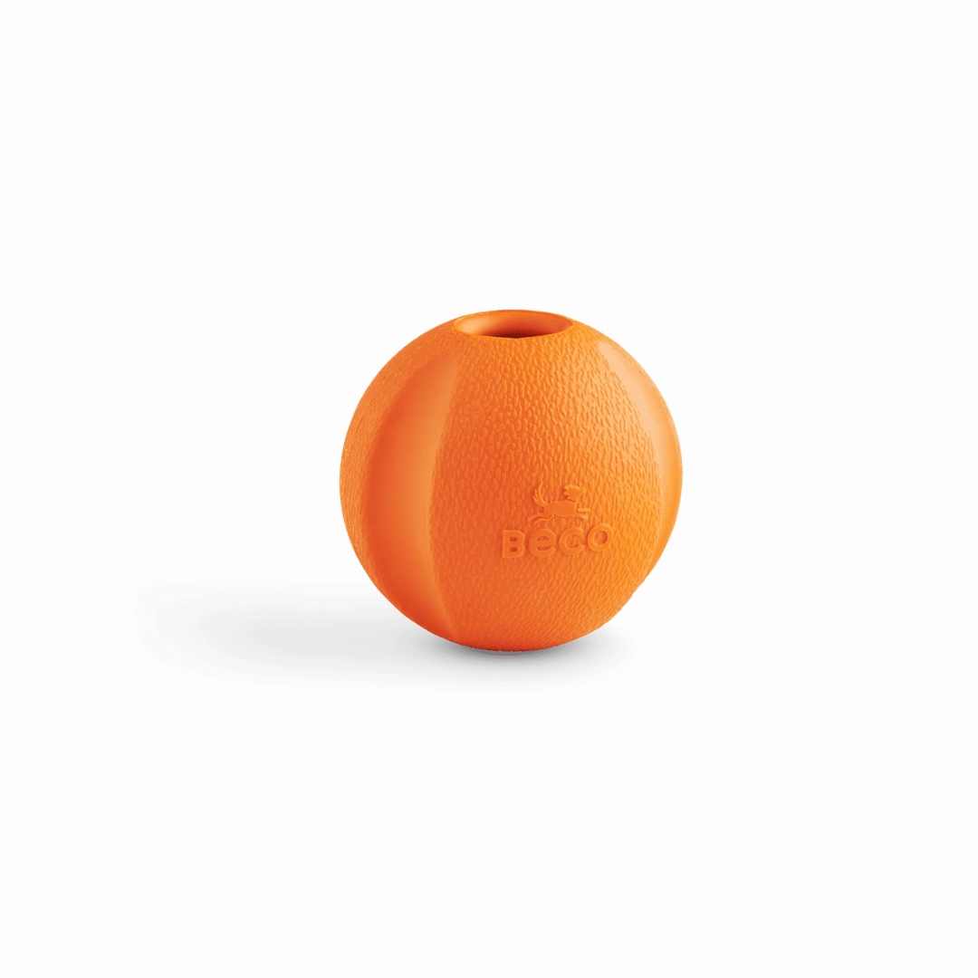Beco Orange Rubber Fetch Ball