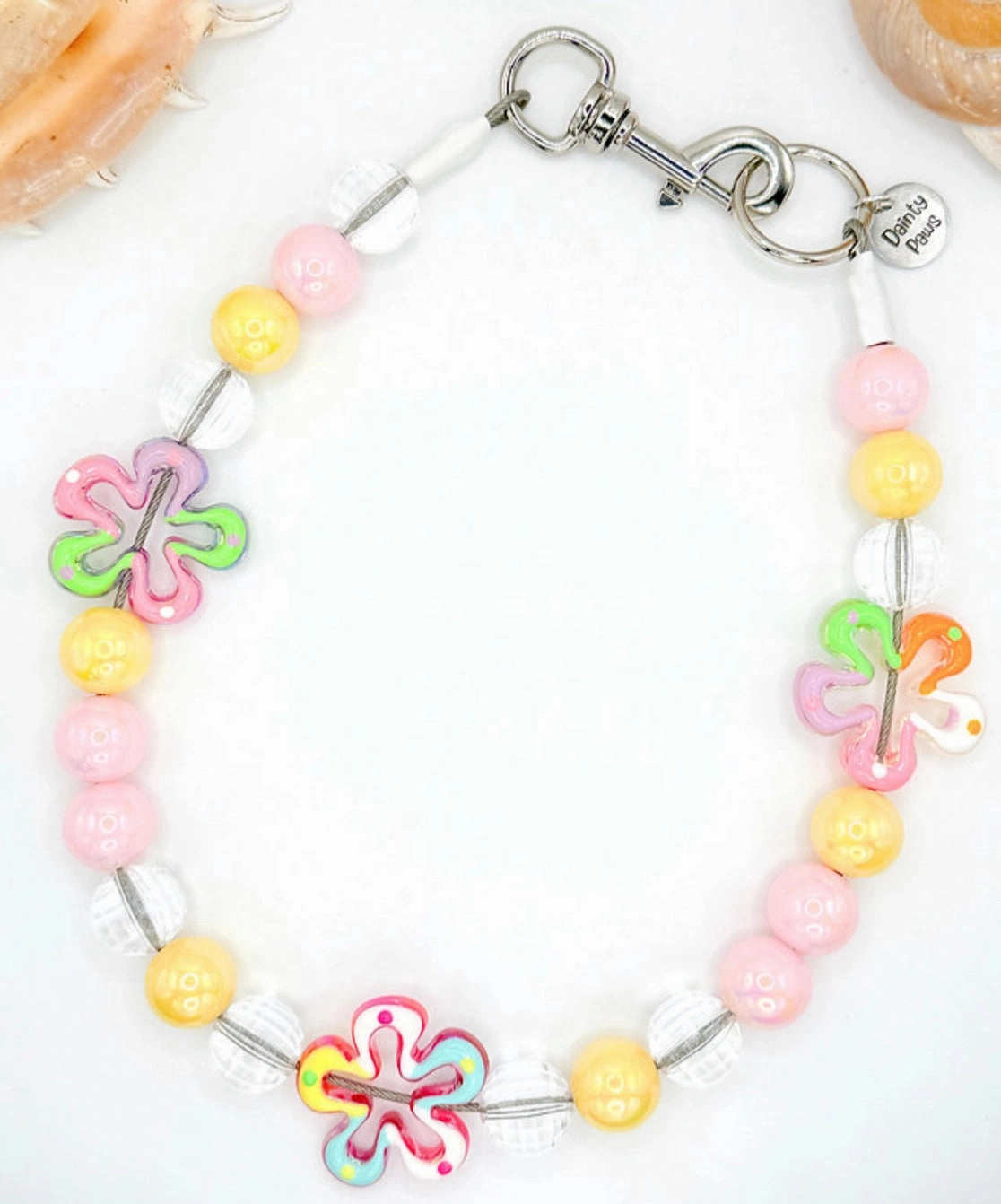 Bikini Bottom Pink Beaded Pet Collar
