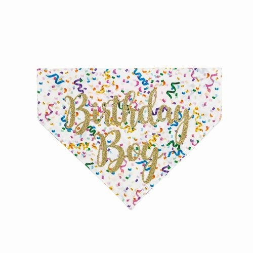 Birthday Boy Dog Bandana - White
