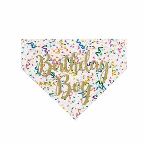 Birthday Boy Dog Bandana - White