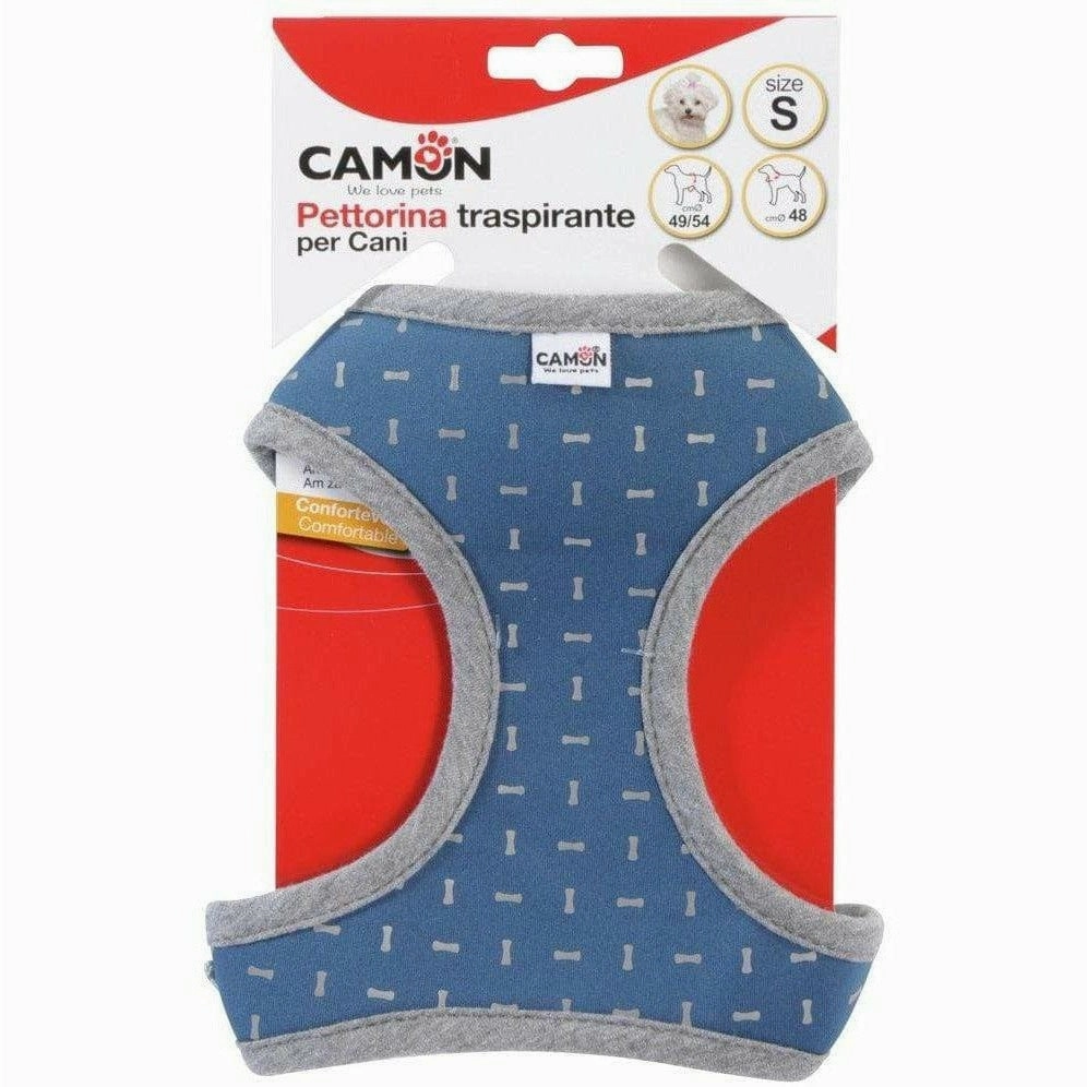 Blue harness with reflective bone-shaped trimming - Size M