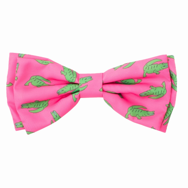 Bow Tie | Alligators Pink & Lime