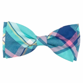 Bow Tie | Aqua & Navy Plaid