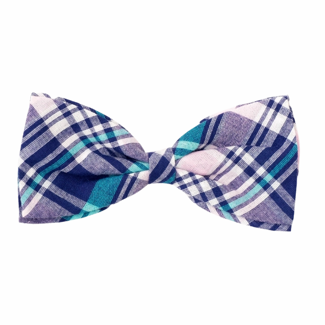 Bow Tie | Navy, Pink, & Turquoise Madras Plaid