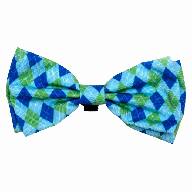 Bow Tie | Preppy Argyle Blue