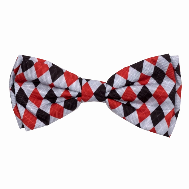 Bow Tie | Preppy Argyle Red