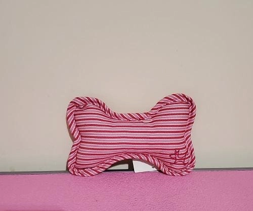 Candy Stripe Squeaky Bone Dog Toy