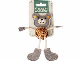 Canvas bear 17,8x12x2,5cm brown/grey