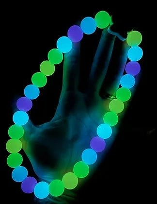 Carnival Glow In The Dark Beaded Pet Collar