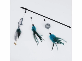 Cat Play Rob / Blue Fish Feather Funny Cat Stick Set