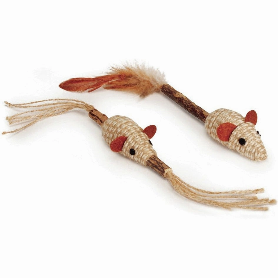 Cat Toy - Matatabi - Sisal Mouse (2 Subjects). Approx.13Cm