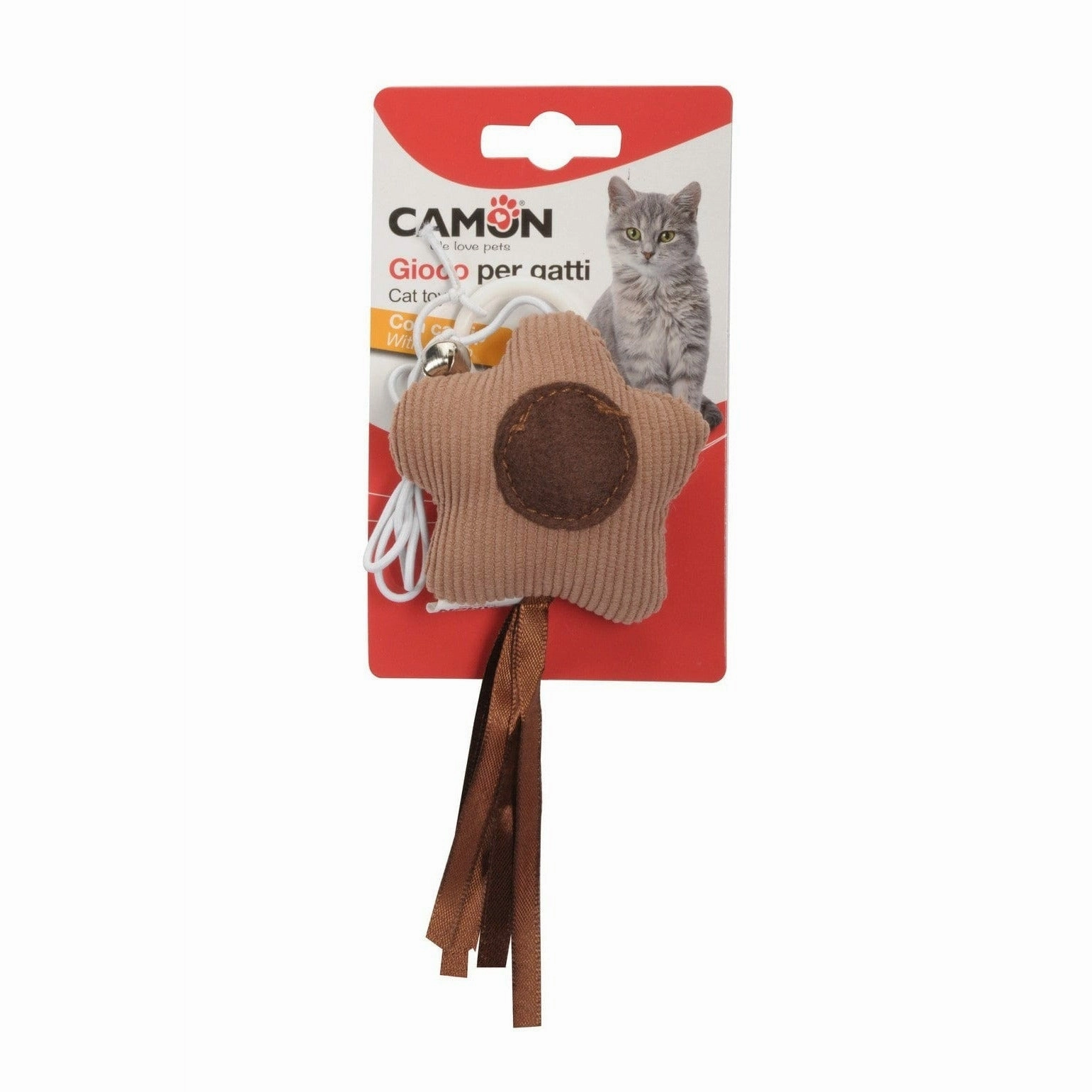 Cat Toy - Shabby Star With Bell - Grey/Bronze