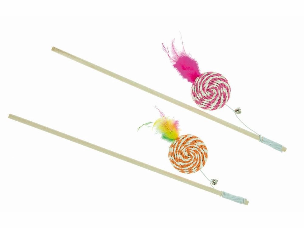 Cat toy Cane with sisal sweet and feathers