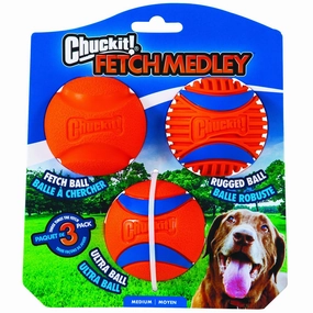 Chuckit Fetch Medley Ball Gen 3 Medium Dog Toy Set ($)($)