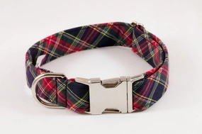 Classic Black and Red Tartan Plaid Dog Collar