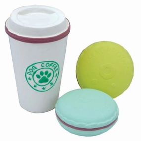 Coffee Cup & Cookies Dog Toy Set