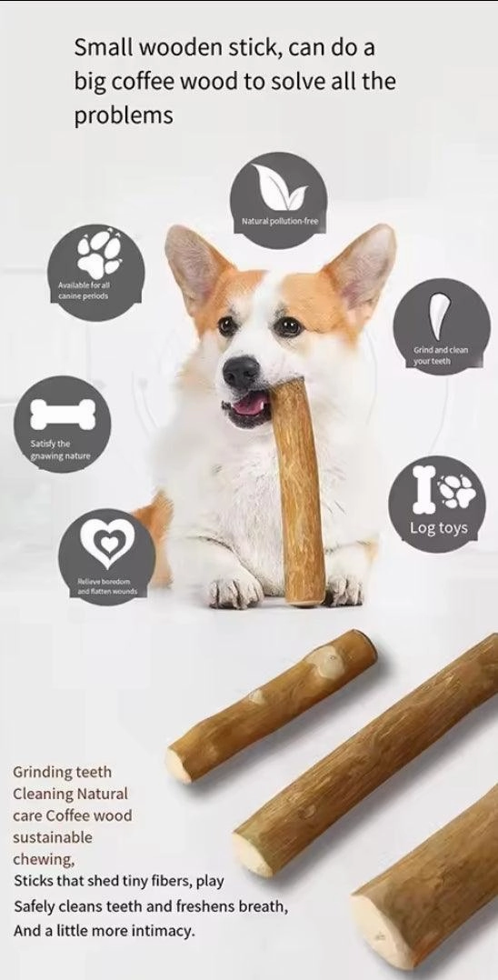 Coffee Wooden Dog Chew (2 Pack)