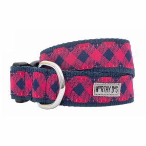 Collar | Bias Buffalo Plaid Pink & Navy