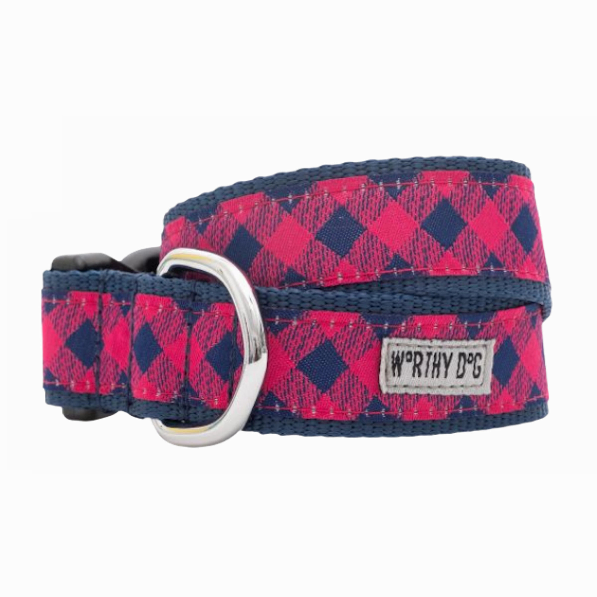 Collar | Bias Buffalo Plaid Pink & Navy